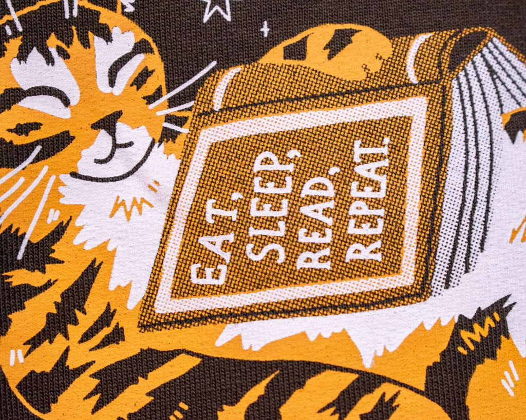 Eat, sleep, read, repeat - Screen Printed Sweatshirt