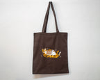 Eat, sleep, read, repeat - Screen Printed brow Tote Bag (brown)