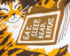 Eat, sleep, read, repeat - Screen Printed brow Tote Bag (brown)