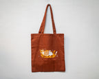 Eat, sleep, read, repeat - Screen Printed Tote Bag (rusty orange)