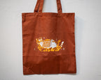 Eat, sleep, read, repeat - Screen Printed Tote Bag (rusty orange)