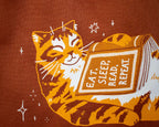 Eat, sleep, read, repeat - Screen Printed Tote Bag (dark orange)