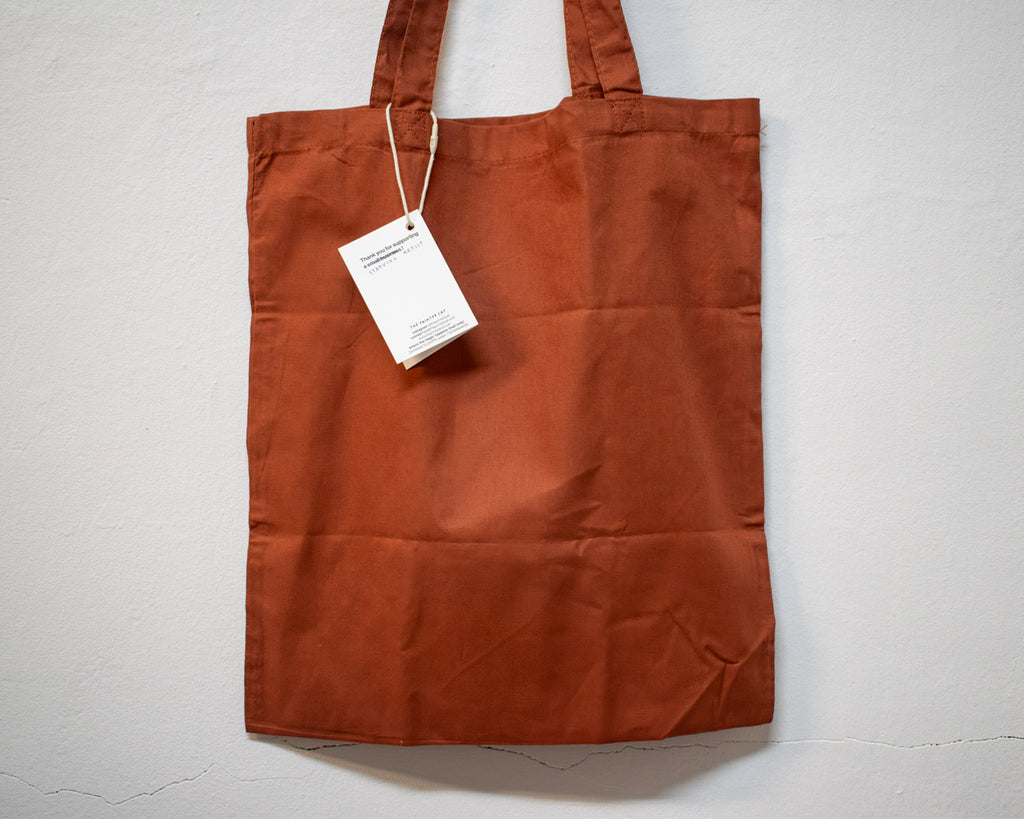 Eat, sleep, read, repeat - Screen Printed Tote Bag (rusty orange)