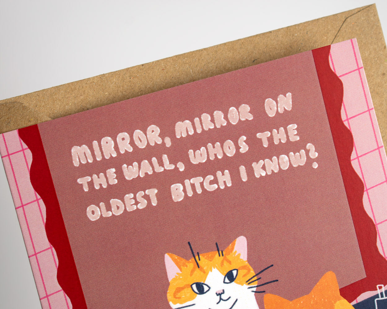 Mirror, Mirror on the wall who's the oldest bitch I know? - Greeting Card with Envelope