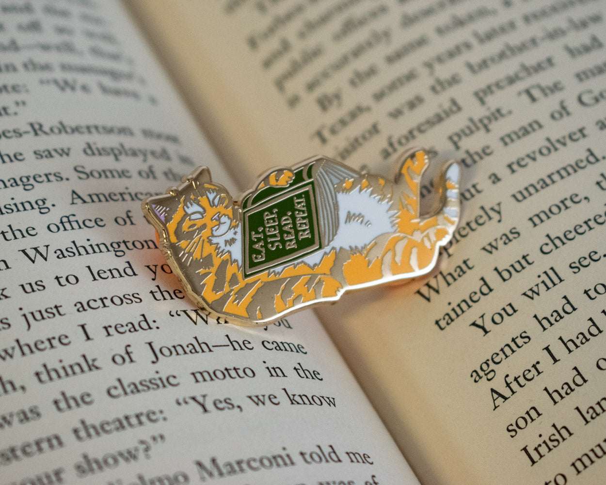 Eat, sleep, read, repeat - Hard Enamel Pin