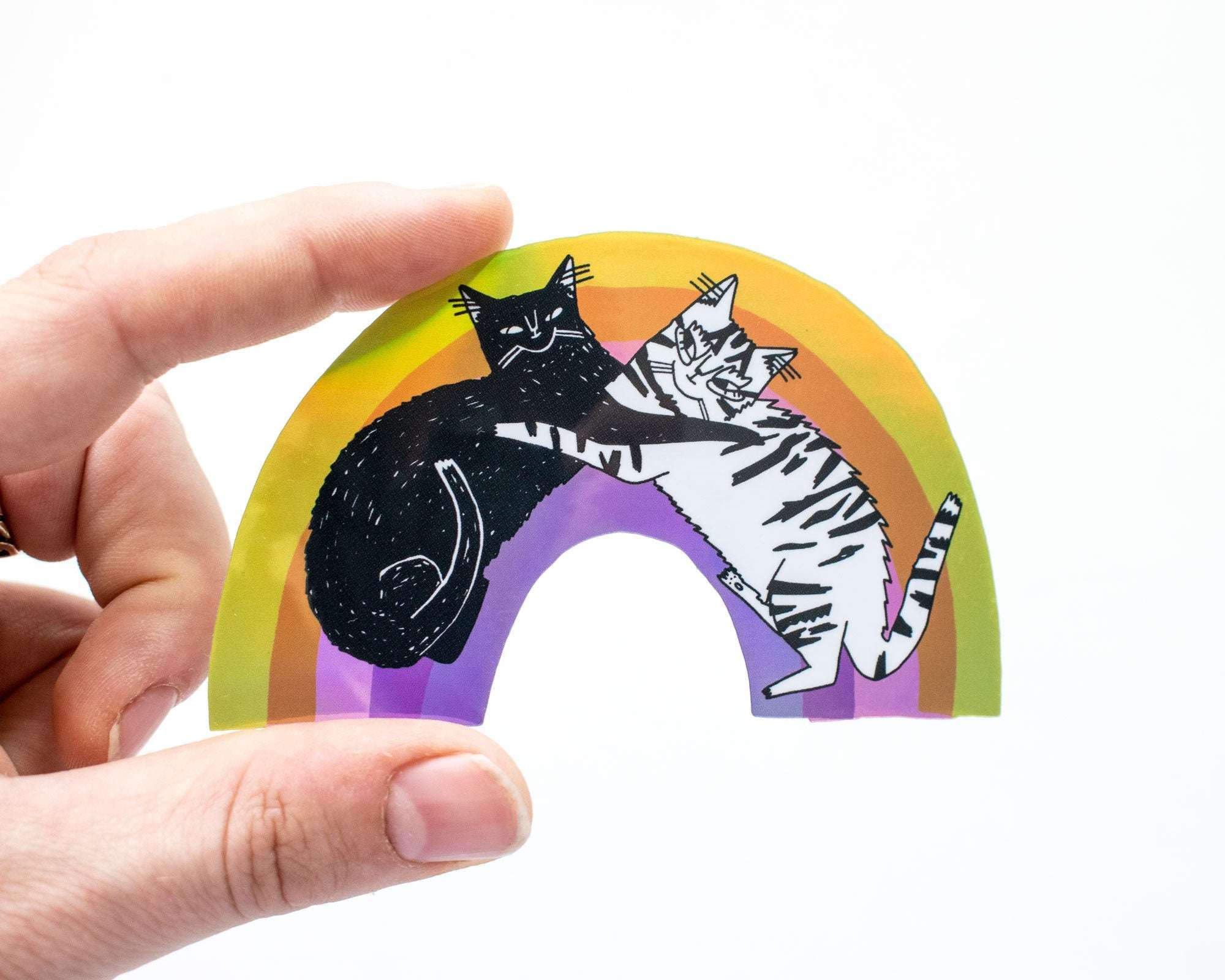Diversity Rainbow Sticker | Cat Stickers, Holographic Sticker, Kawaii Sticker, Water Bottle Sticker, Laptop Sticker, Iridiscent Rainbow