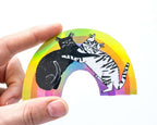 Diversity Rainbow Sticker | Cat Stickers, Holographic Sticker, Kawaii Sticker, Water Bottle Sticker, Laptop Sticker, Iridiscent Rainbow
