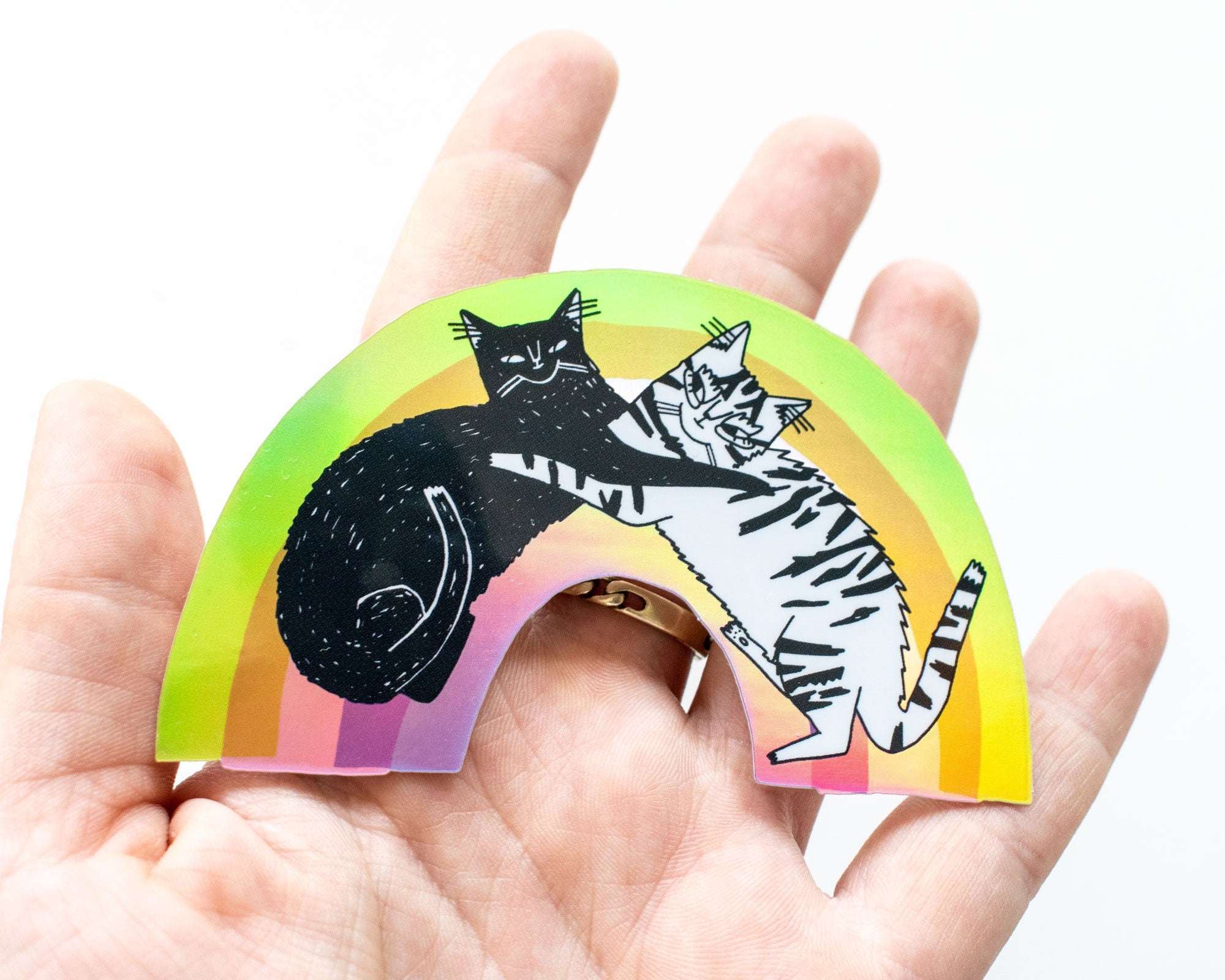 Diversity Rainbow Sticker | Cat Stickers, Holographic Sticker, Kawaii Sticker, Water Bottle Sticker, Laptop Sticker, Iridiscent Rainbow