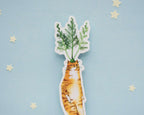 Carrot Cat Sticker | Transparent Sticker, Cat Stickers, Kawaii Sticker, Water Bottle Sticker, Laptop Sticker, Food Art, Veggie Illustration