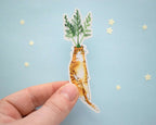 Carrot Cat Sticker | Transparent Sticker, Cat Stickers, Kawaii Sticker, Water Bottle Sticker, Laptop Sticker, Food Art, Veggie Illustration