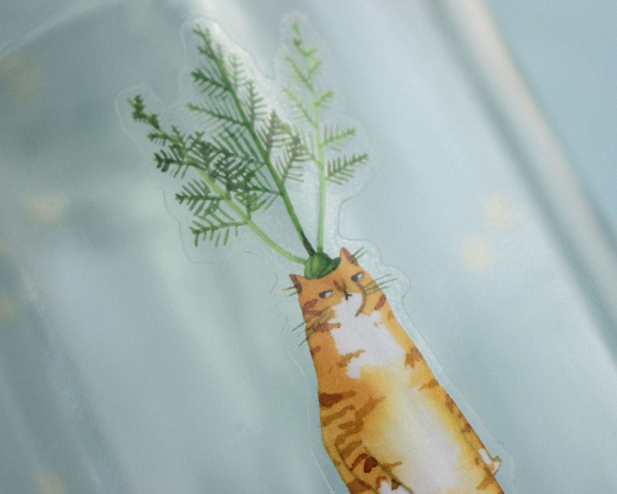 Carrot Cat Sticker | Transparent Sticker, Cat Stickers, Kawaii Sticker, Water Bottle Sticker, Laptop Sticker, Food Art, Veggie Illustration