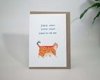 Ginger Tabby Cat Christmas Card: Jingle Bells Handmade Xmas Card