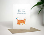 Ginger Tabby Cat Christmas Card: Jingle Bells Handmade Xmas Card
