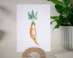 Carrot Cat Art Print: Whimsical Veggie Illustration