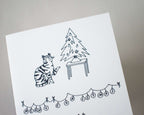 Funny Cat Christmas Card: Mischievous Xmas Tree Comic