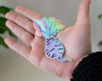 Beetroot Cat Sticker | Holographic Stickers, Cat Stickers, Vaporwave Stickers, Kawaii Sticker, Water Bottle Sticker, Laptop Sticker,