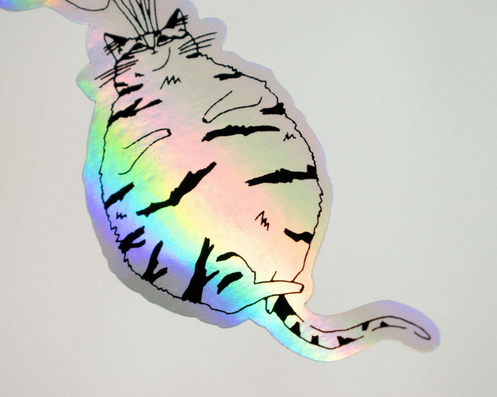 Beetroot Cat Sticker | Holographic Stickers, Cat Stickers, Vaporwave Stickers, Kawaii Sticker, Water Bottle Sticker, Laptop Sticker,
