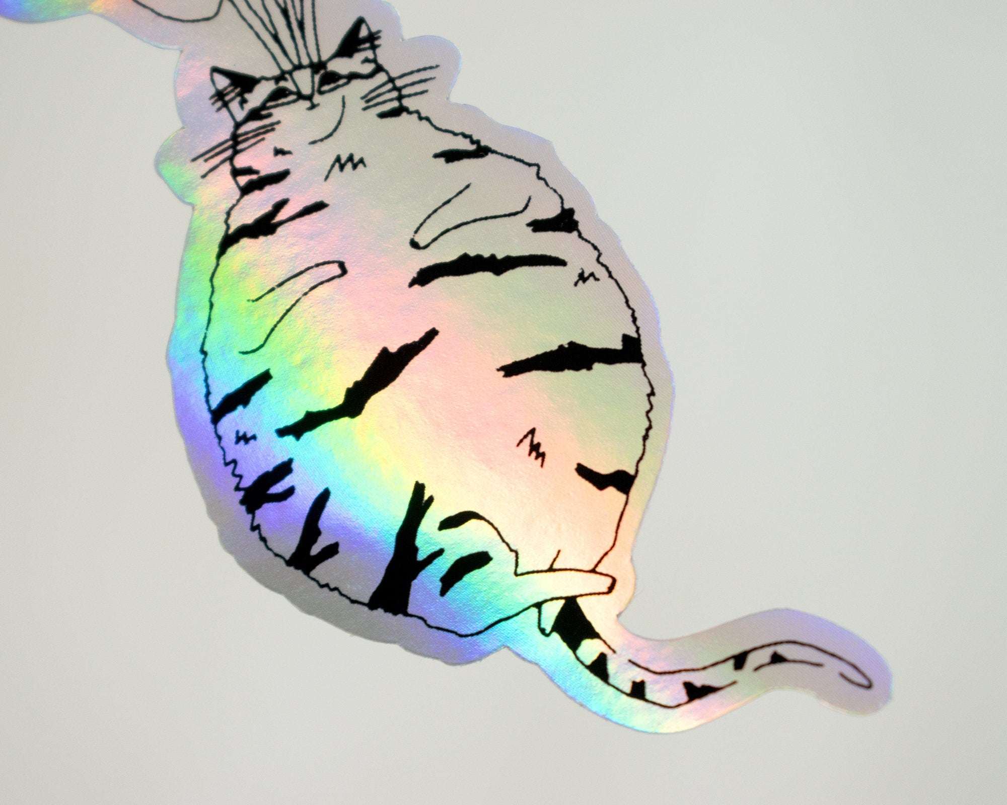 Beetroot Cat Sticker | Holographic Stickers, Cat Stickers, Vaporwave Stickers, Kawaii Sticker, Water Bottle Sticker, Laptop Sticker,