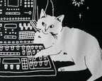 Cats on synths | Cat Tote Bag, Organic Cotton Bag, Tote Bag, Reusable Tote Bag, Animal Tote, Fabric Tote Bag, Screen Print, Cat Illustration
