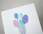 Balloon Cat Greeting Card: Watercolor Birthday, Baby Shower