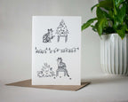 Funny Cat Christmas Card: Mischievous Xmas Tree Comic
