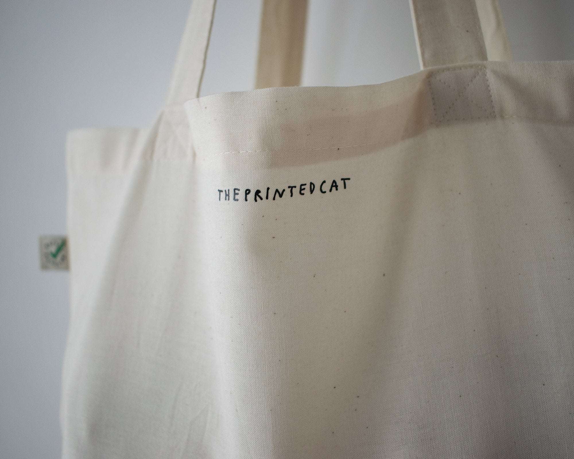 Orange Cat Organic Cotton Tote Bag: Hand Screen Printed