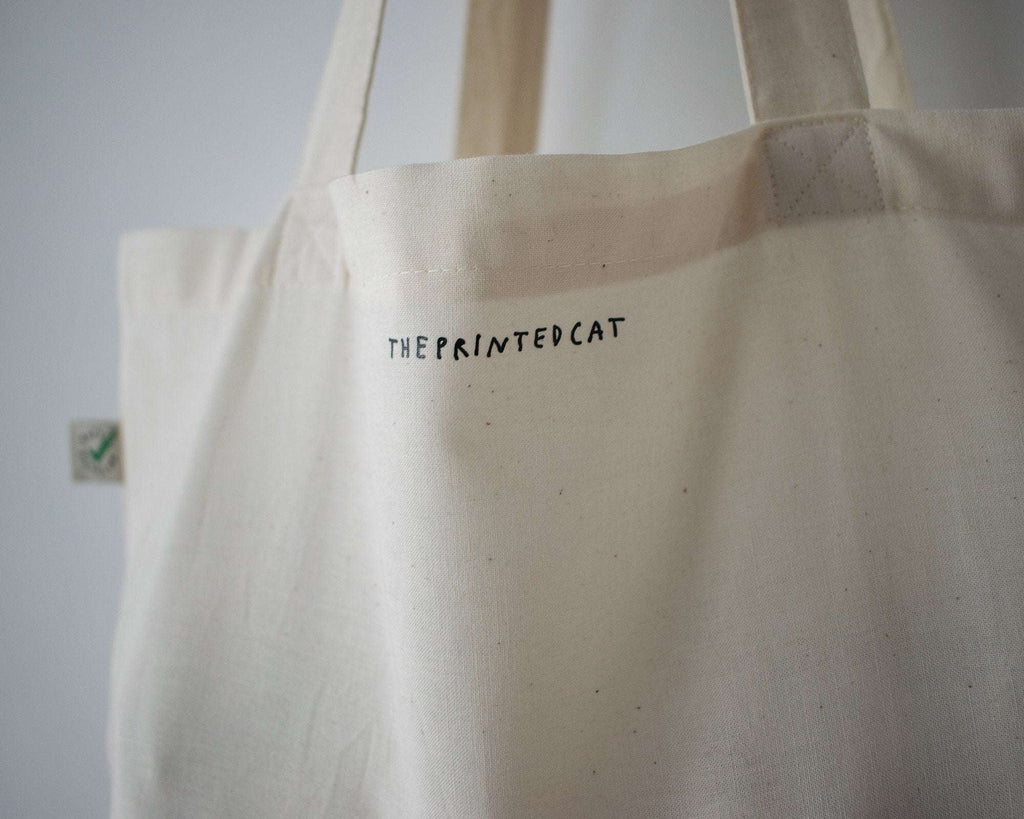Gallery Cat | Cat Tote Bag, Organic Cotton Bag, Tote Bag, Reusable Tote Bag, Animal Tote, Fabric Tote Bag, Screen Print, Cat Illustration