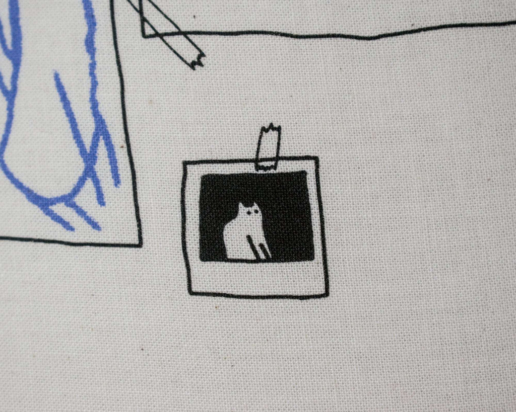 Gallery Cat | Cat Tote Bag, Organic Cotton Bag, Tote Bag, Reusable Tote Bag, Animal Tote, Fabric Tote Bag, Screen Print, Cat Illustration