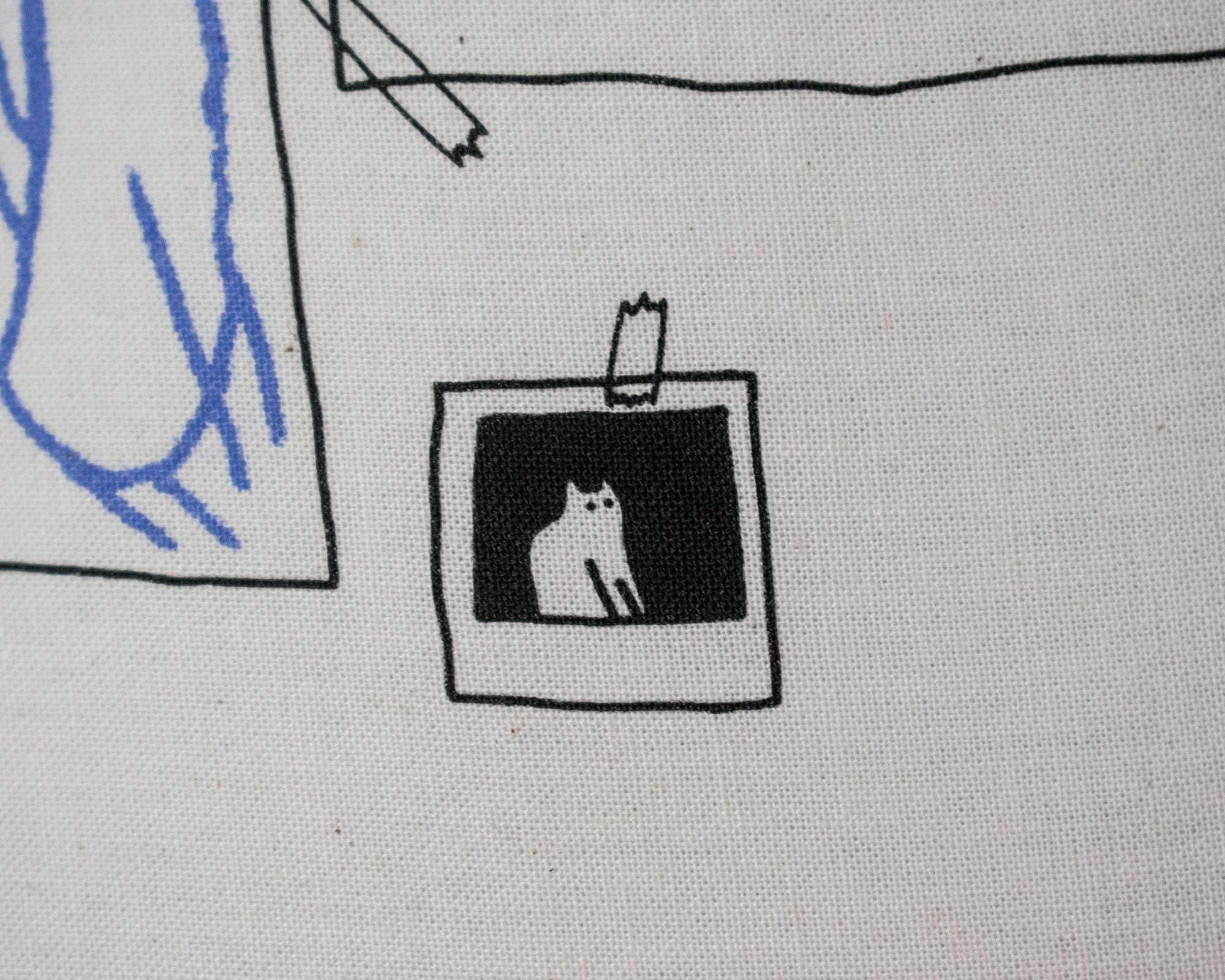 Gallery Cat | Cat Tote Bag, Organic Cotton Bag, Tote Bag, Reusable Tote Bag, Animal Tote, Fabric Tote Bag, Screen Print, Cat Illustration