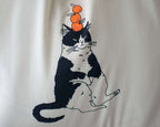 Orange Cat Organic Cotton Tote Bag: Hand Screen Printed