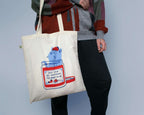Orange Cat Organic Cotton Tote Bag: Hand Screen Printed