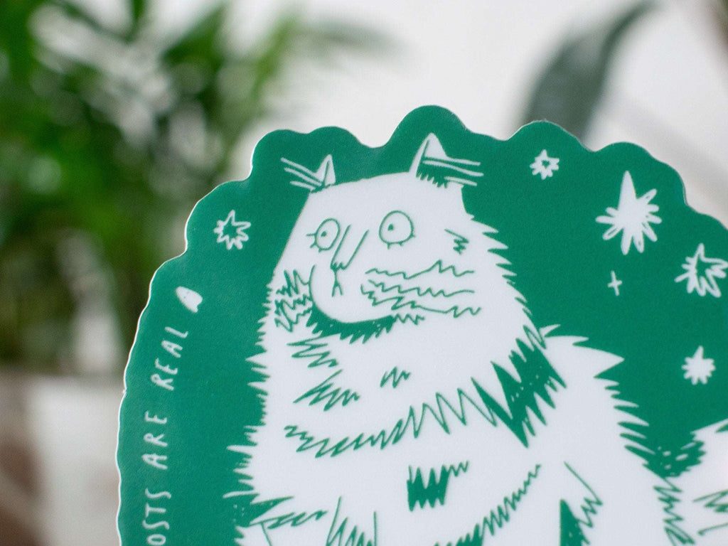 Glow in the Dark Cat Sticker: Witchy Waterproof Vinyl Decal