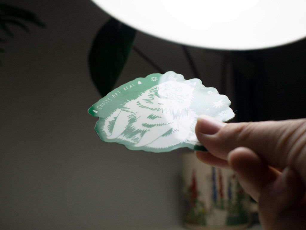 Glow in the Dark Cat Sticker: Witchy Waterproof Vinyl Decal