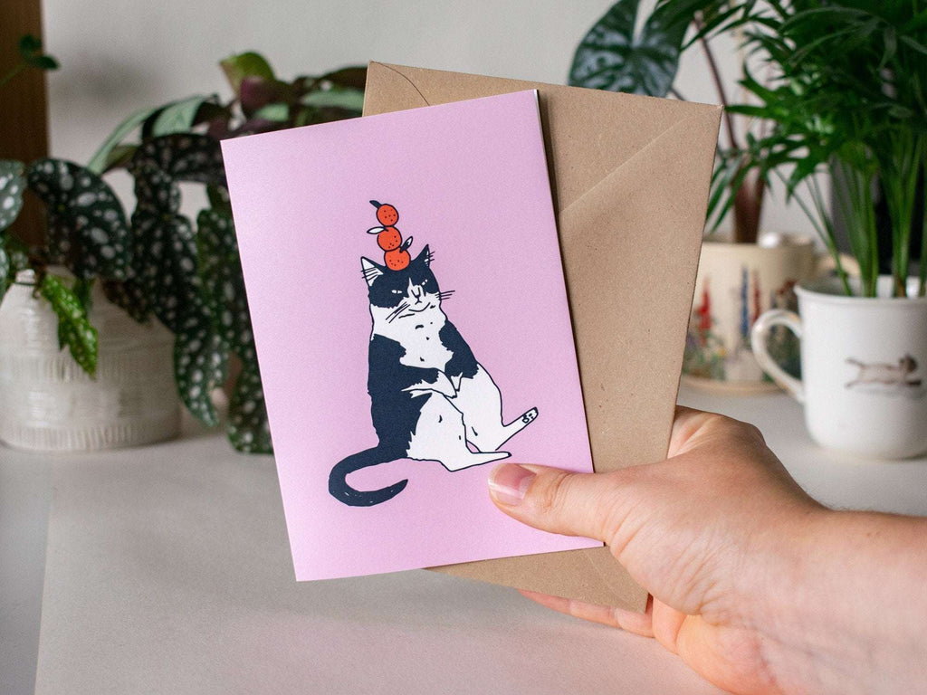 Clementine Cat: Greeting Card with illustration for Birthday, Mother's Day, Valentines Day or just to say hello