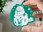 Glow in the Dark Cat Sticker: Witchy Waterproof Vinyl Decal