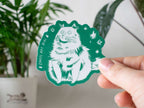 Glow in the Dark Cat Sticker: Witchy Waterproof Vinyl Decal