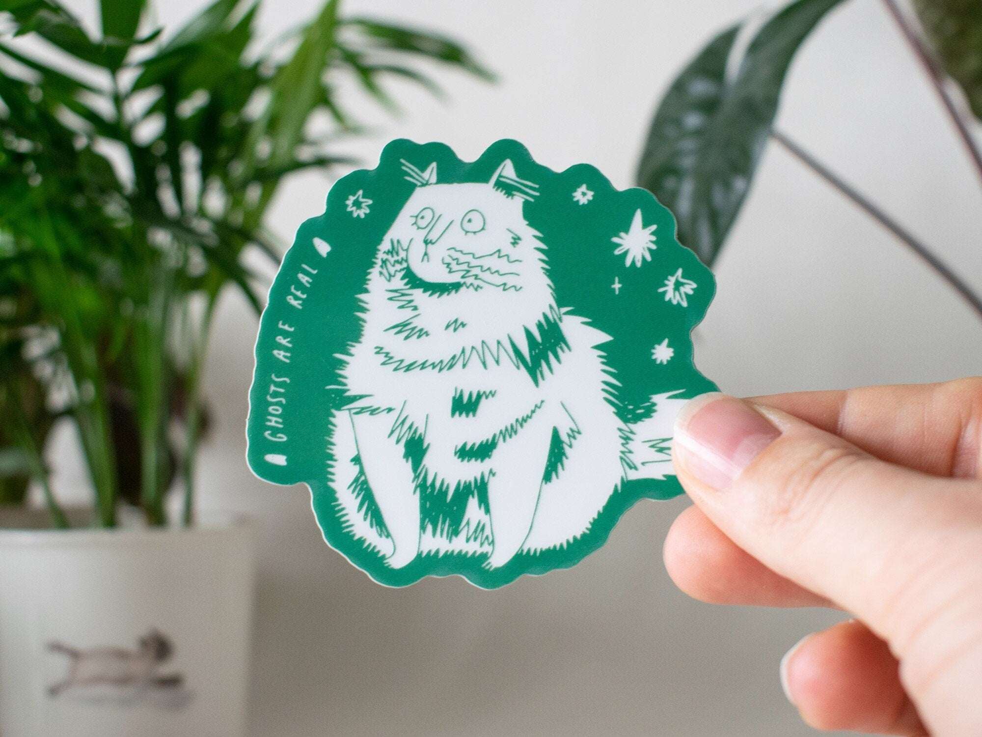 Glow in the Dark Cat Sticker: Witchy Waterproof Vinyl Decal
