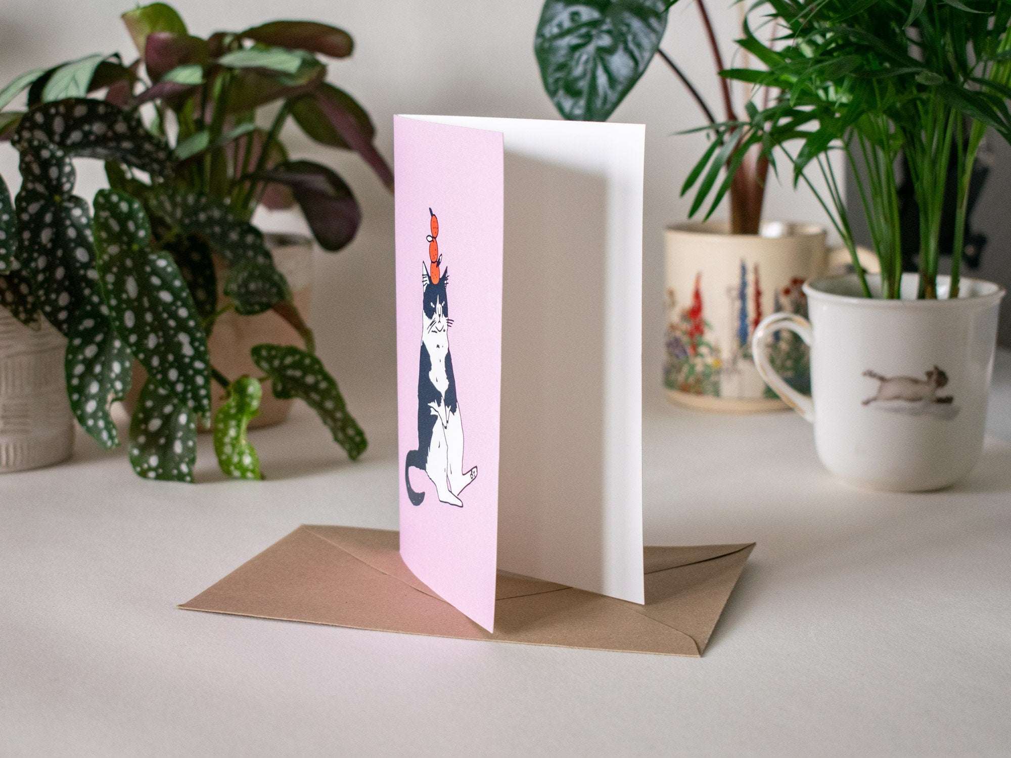 Clementine Cat: Greeting Card with illustration for Birthday, Mother's Day, Valentines Day or just to say hello