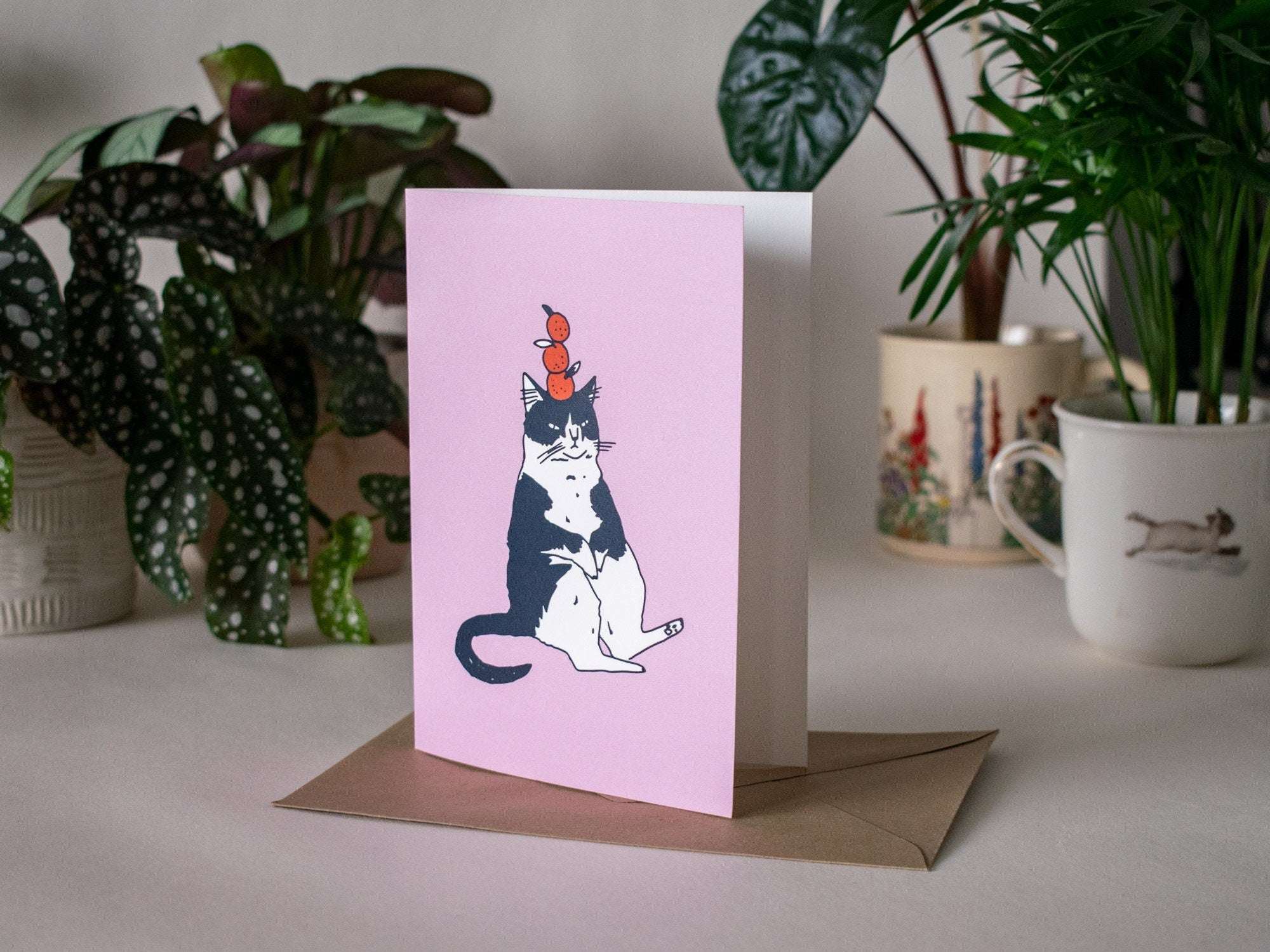 Clementine Cat: Greeting Card with illustration for Birthday, Mother's Day, Valentines Day or just to say hello