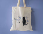 Gallery Cat | Cat Tote Bag, Organic Cotton Bag, Tote Bag, Reusable Tote Bag, Animal Tote, Fabric Tote Bag, Screen Print, Cat Illustration