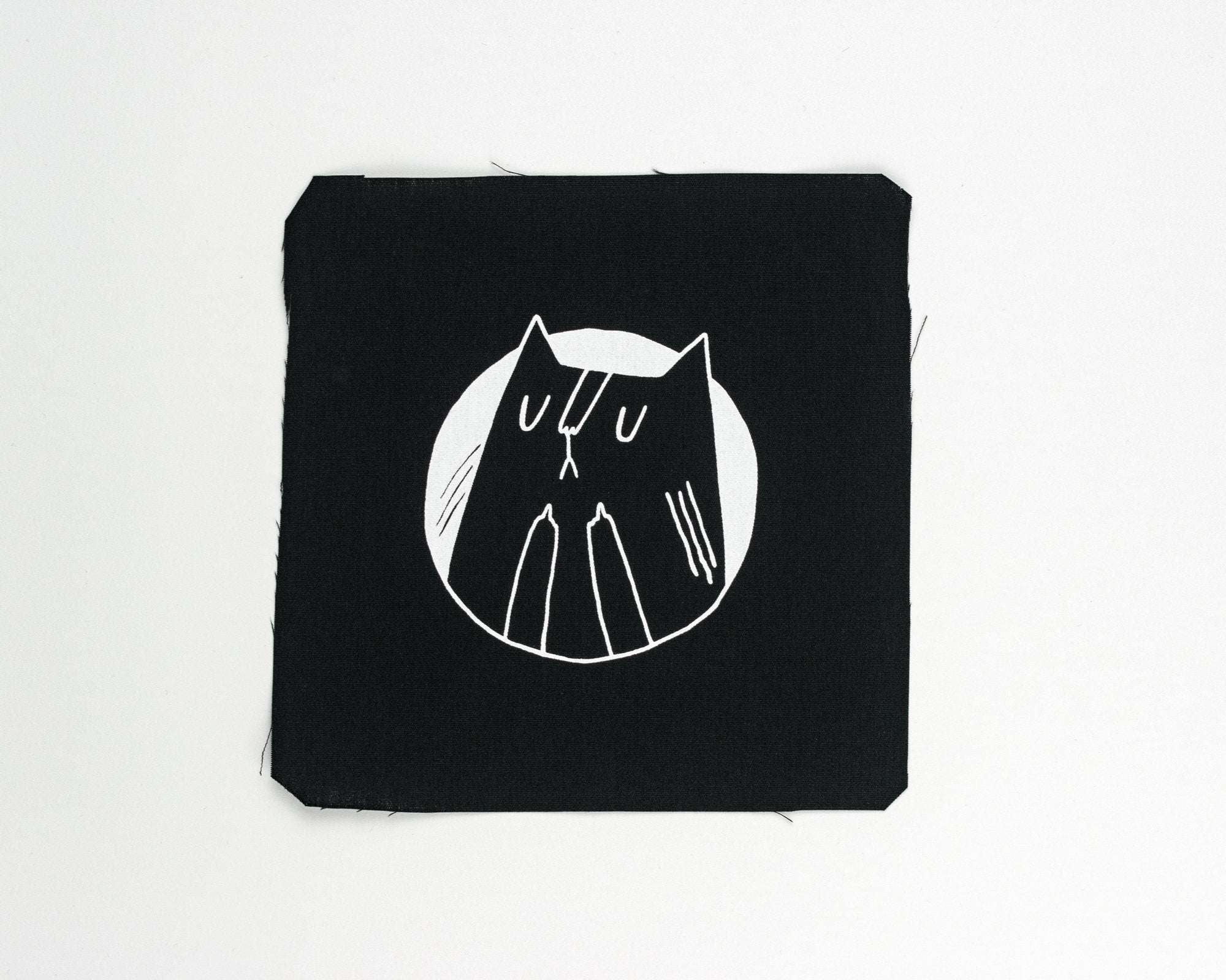 Sew-On Patch: Fuck You Cat | Cat Patch, Screen Printed, for Jackets, for Backpack, Black Canvas, Punk Patch, Witchy Patch, Cat Patch