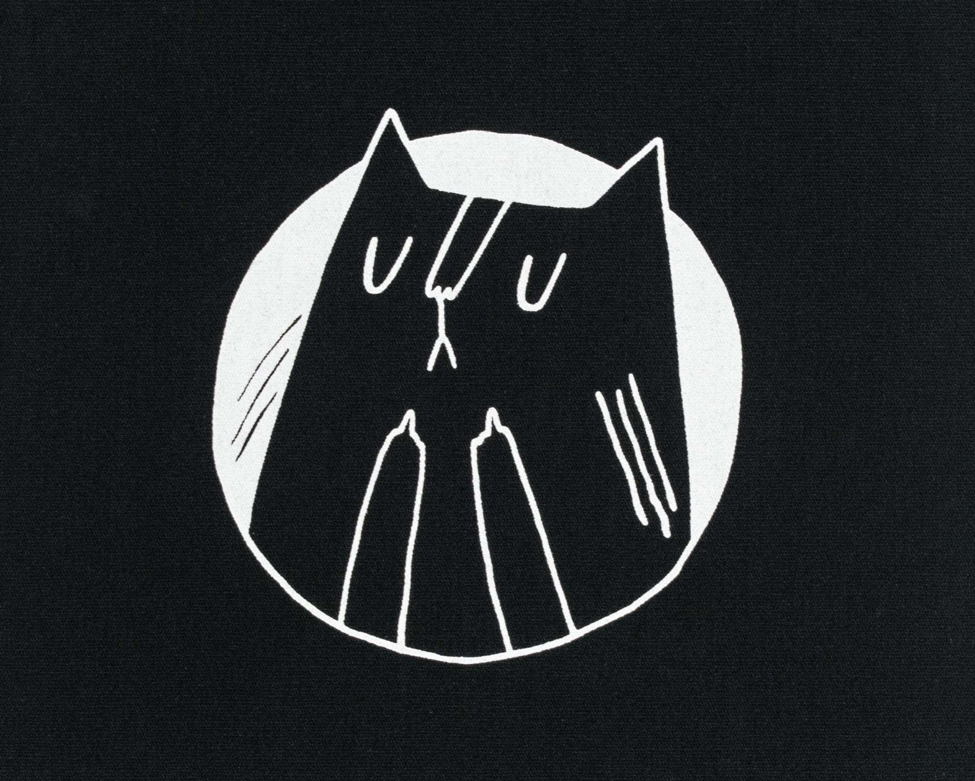 Sew-On Patch: Fuck You Cat | Cat Patch, Screen Printed, for Jackets, for Backpack, Black Canvas, Punk Patch, Witchy Patch, Cat Patch