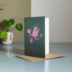 Looking for fucks to give | Greeting card with cat illustration for every occasion showing cat looking through binoculars