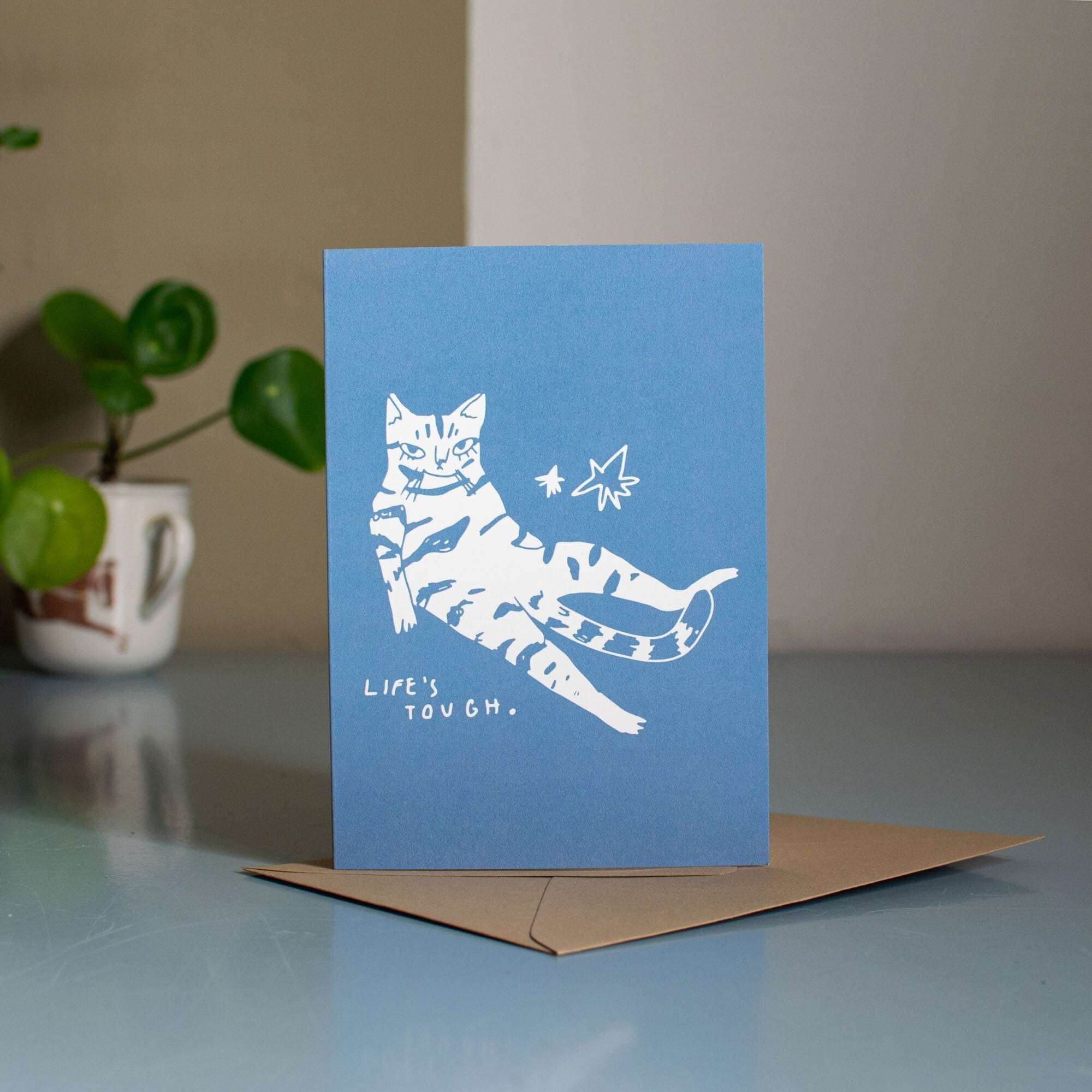 Life's Tough Tabby Cat Greeting Card