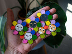 Grumpy Flower Cat Hard Enamel Pin | Gold or black nickel plated brooch with grumpy cat available as black, white and orange tabby fur color