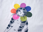 Grumpy Flower Cat T-Shirt: Limited Edition Organic Cotton Screenprint