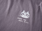 When the bass hits oversized t-shirt | Hand screen printed on dusty llilac 100% cotton tee with front and back print of cats raving