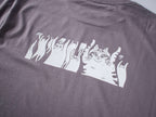 When the bass hits oversized t-shirt | Hand screen printed on dusty llilac 100% cotton tee with front and back print of cats raving