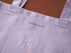 Orange Cat Tote Bag: Hand Screen Printed Cotton, Lilac