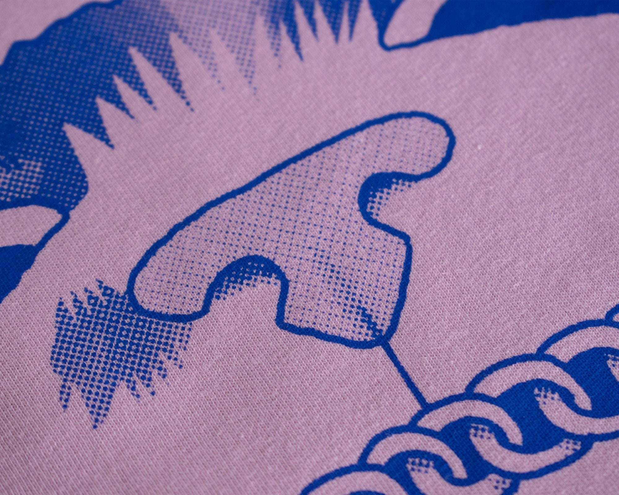 I smell Bullshit t-shirt | Hand screen printed on lilac organic cotton tee with blue illustration of a cat sniffing out your lies